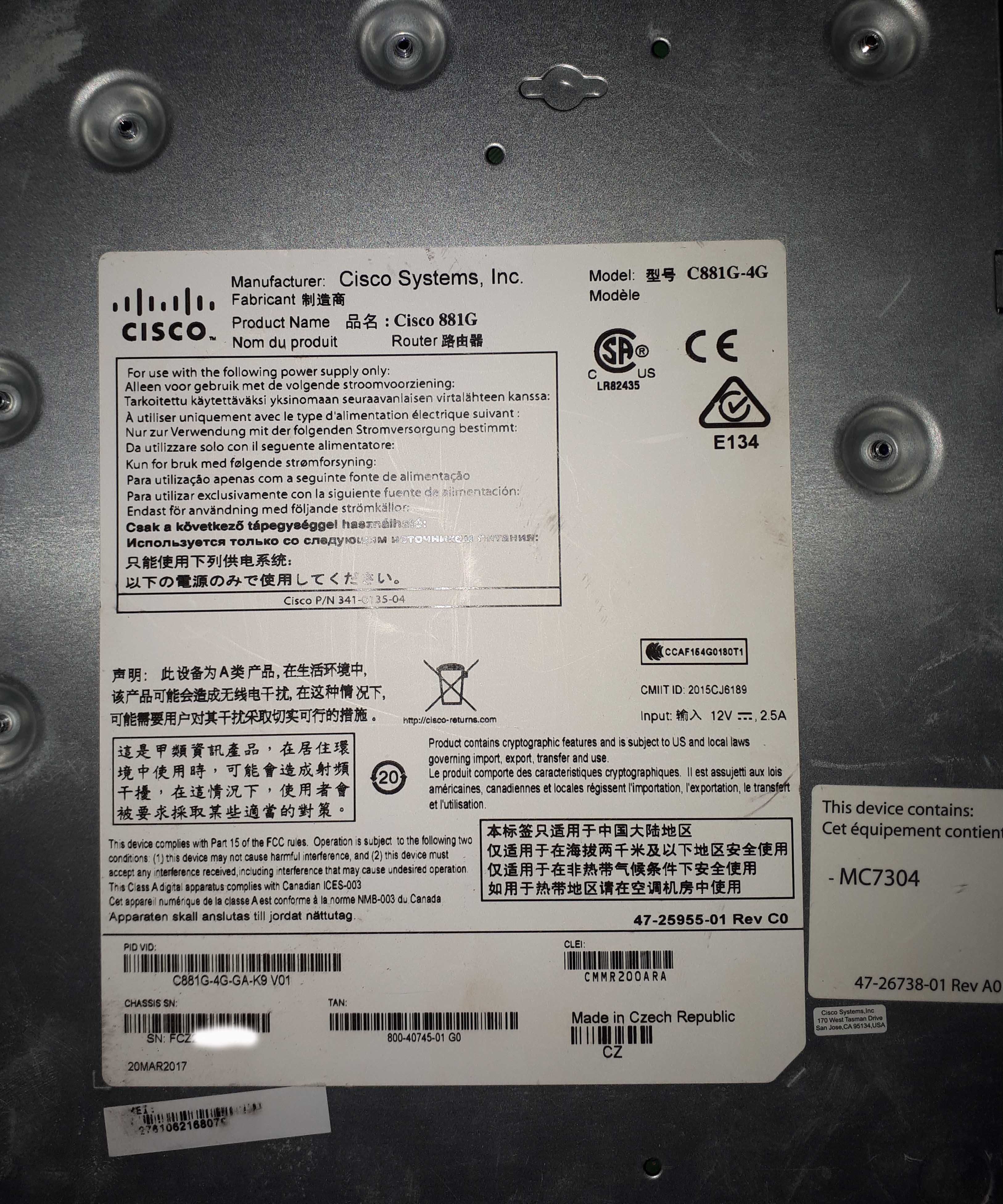 Cisco C881G-4G-GA