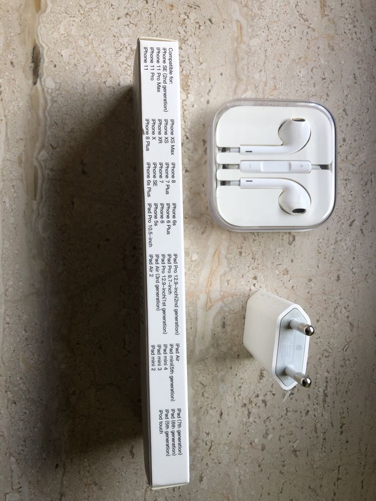 Ładowarka oryginalna Apple, nowy kabel 3m, słuchawki jack