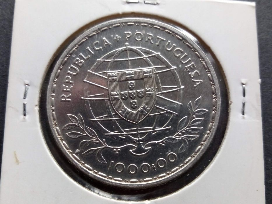 moeda 1000$ prata 825% IV Centº Morte Luis Camões 1980 BELA