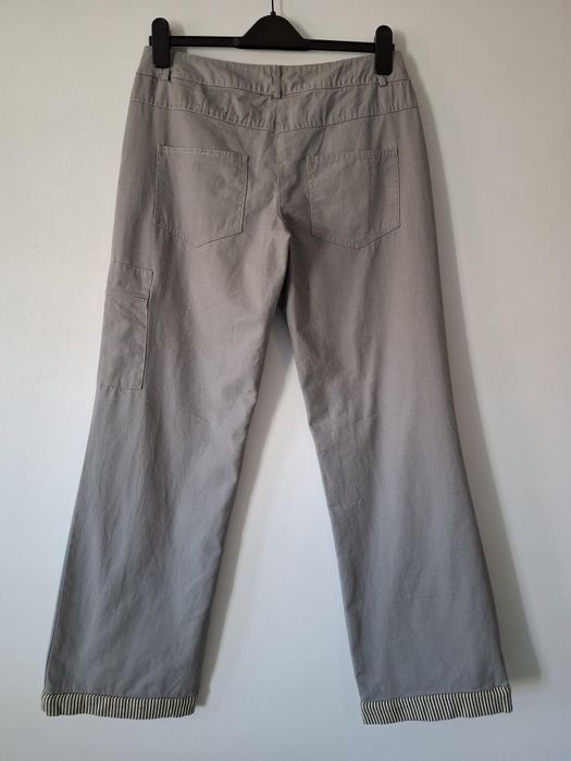 Nowe spodnie proste szerokie damskie ocieplone bojówki cargo dzwony