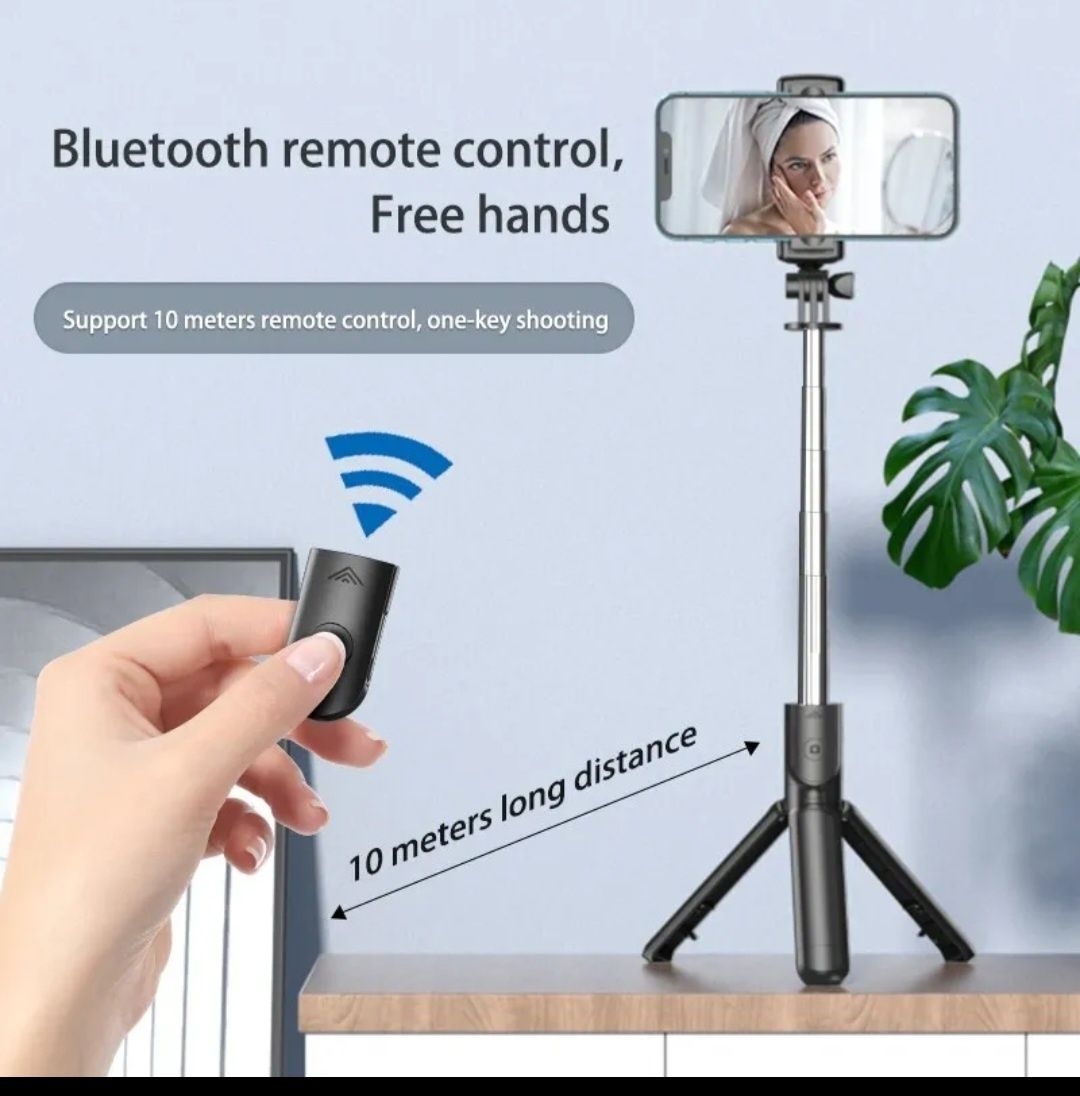 Mini tripé Bluetooth sem fio para selfies
 Obturador remoto monopé ext