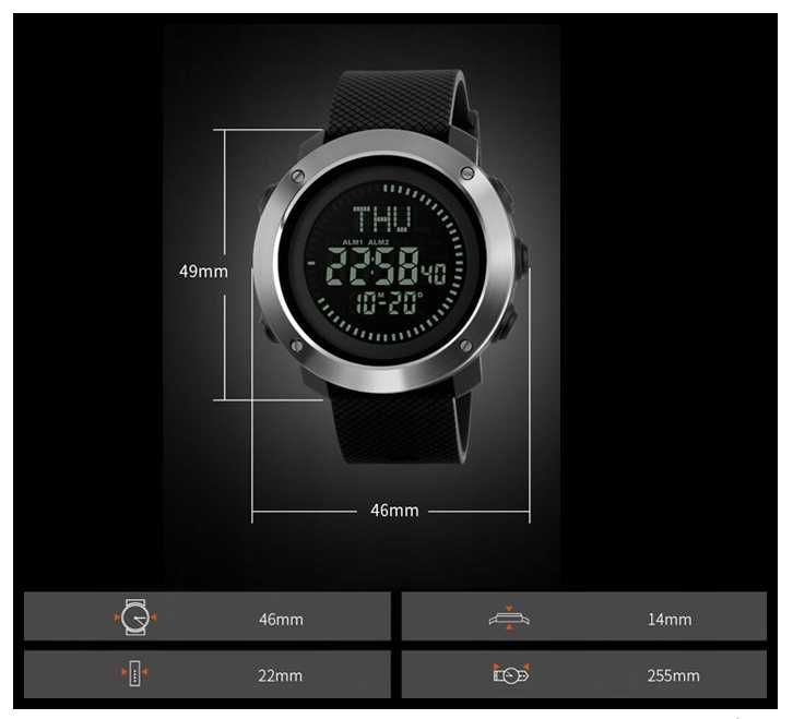 Zegarek męski SKMEI 1416 elektroniczny kalendarz kompas ttst496