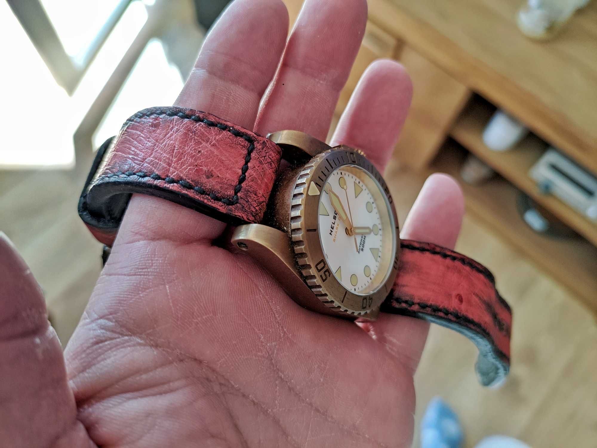 Zegarek Helson Shark Diver LE 42mm brass mosiądz bronze brąz