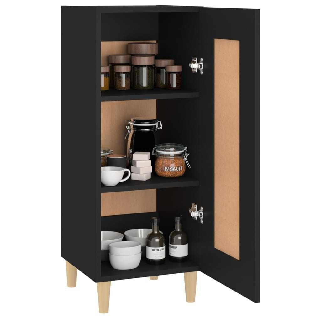 Szafka z drewna eukaliptusowego 34,5x34x90 cm czarna