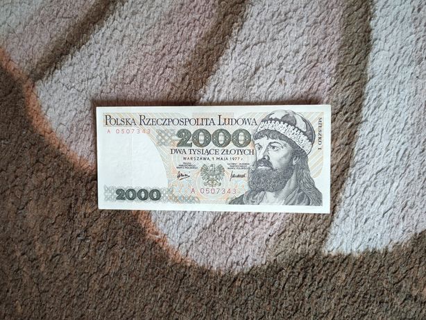 Banknot 2000 zł 1977 seria A PRL