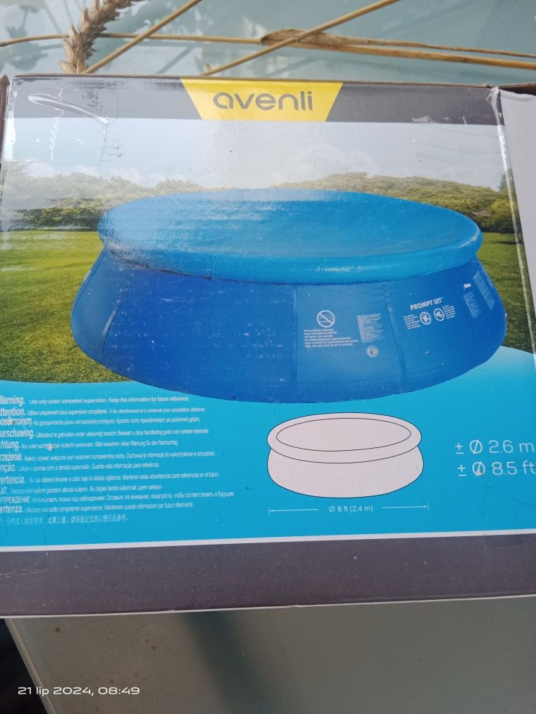 Basen rozporowy 2,4 m + 2 pompy, pokrywa, filtry