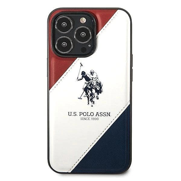 Etui U.S. Polo Assn. Tricolor Embossed na iPhone 14 Pro Max - białe