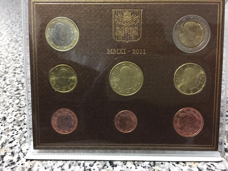 Carteira moedas euros vaticano 2011 sede vacante BU