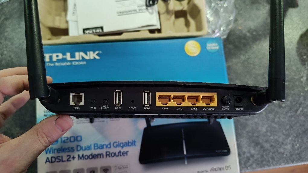 Archer D5 - szybki Modem/router ADSL2+, AC1200, 4xgigabit, USB ftp