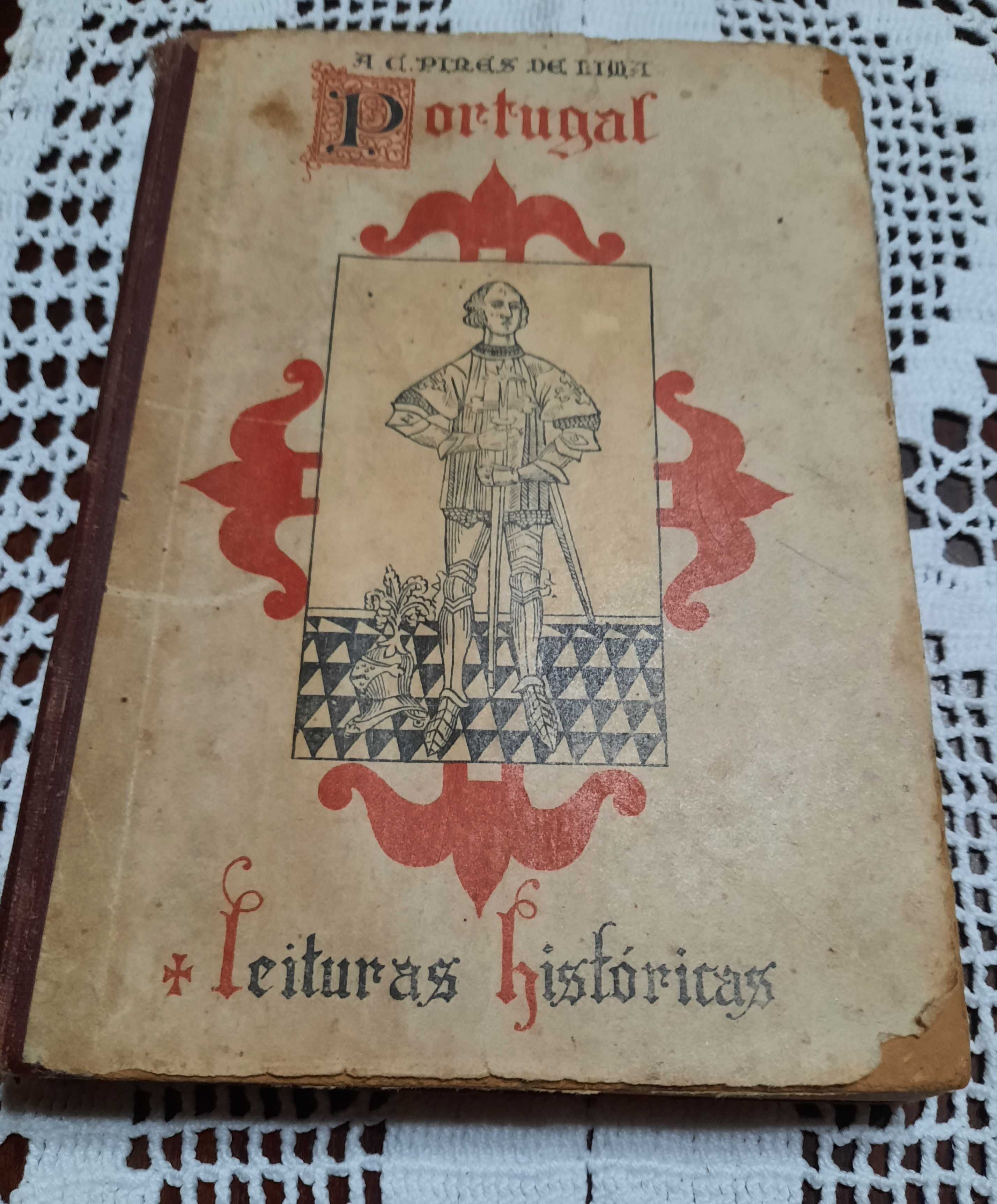 Livro antigo "Portugal - Leituras Históricas" de 1927