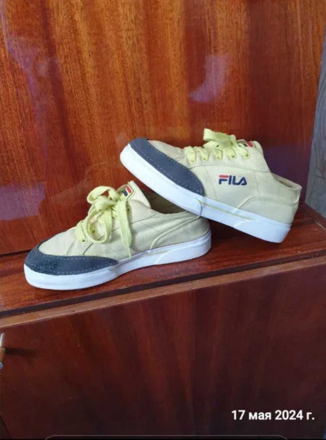 Кроссовки Fila - р.37;36 -кожанные на платформе