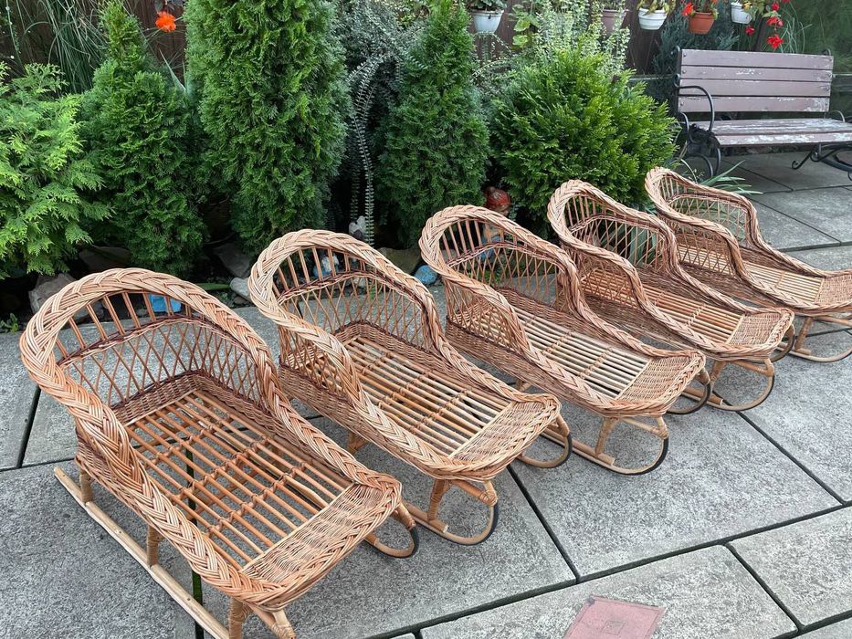 Санки плетені з лози, ручна робота. Дитячі санчата
