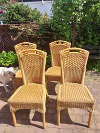 Krzesła tarasowe- bambus i ratan-  4 sztuki