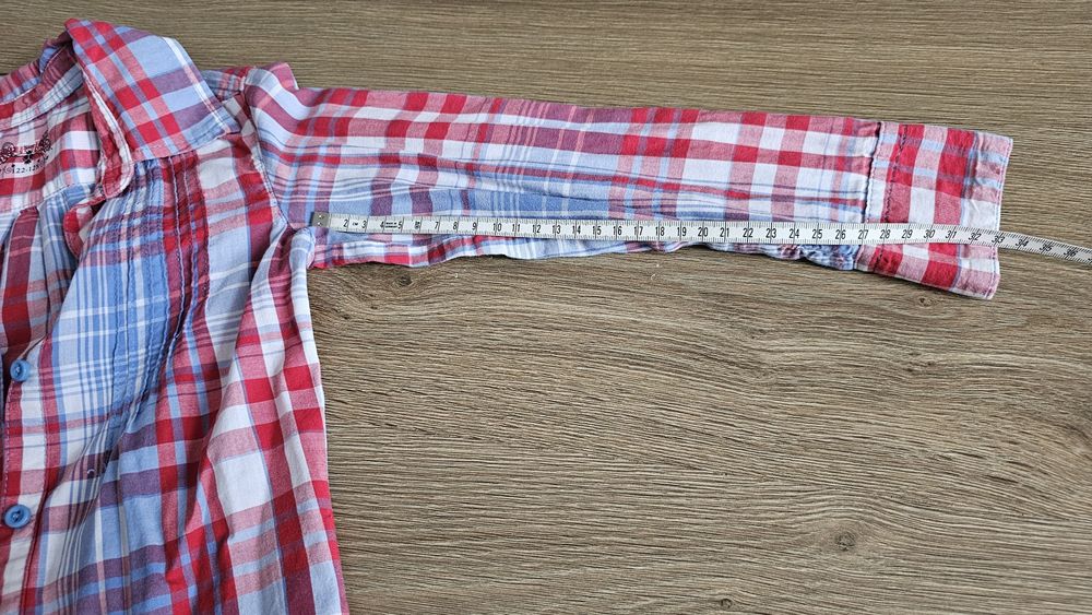 Koszula dziewczęcą w kratę rozm. 122/128