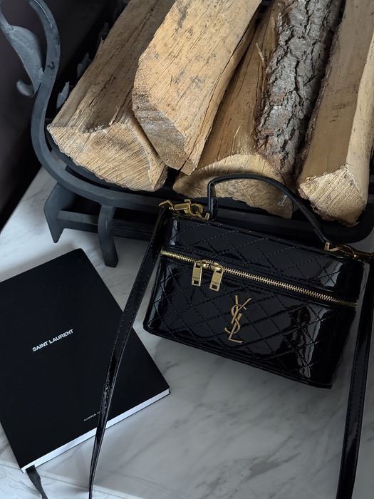 Сумка YSL Yves Saint Laurent шкіра | бургунді та чорна