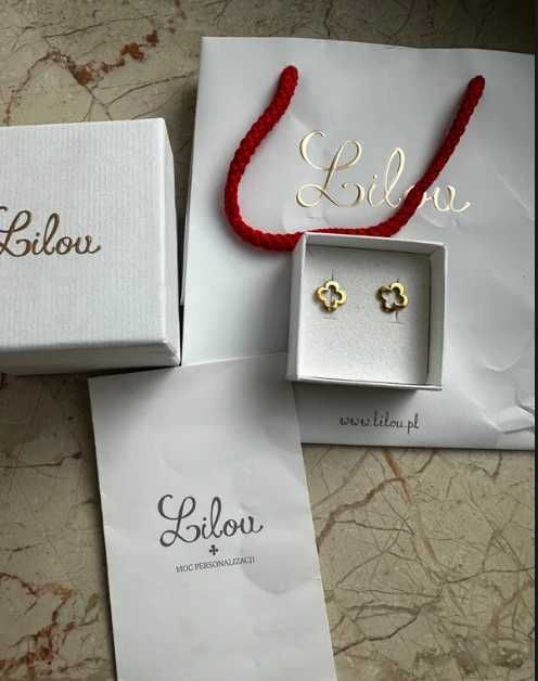 Lilou Kolczyki ażurowe koniczyny pozłacane