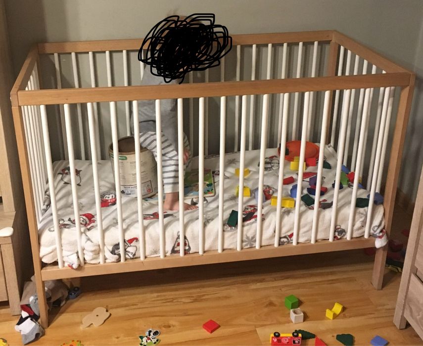 Łóżeczko Mokee MiniCot Bed White Beech 120x60