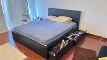 Cama de casal de 4 gavetas