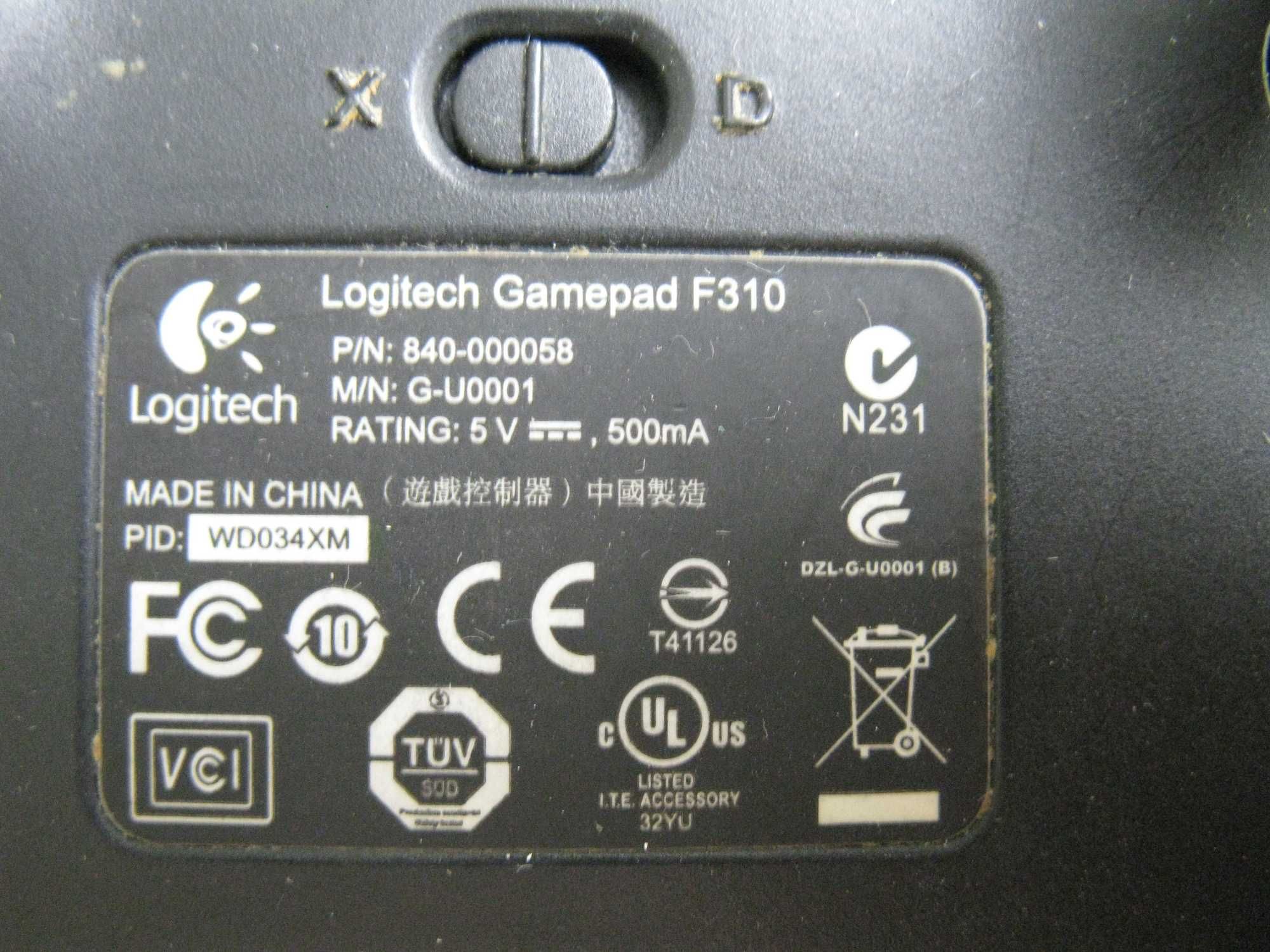 Проводной геймпад Logitech F310