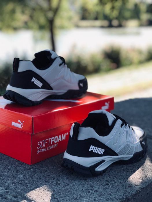 Puma черно белые термо кроссовки +7° -15° / кросовки Пума не промокаю