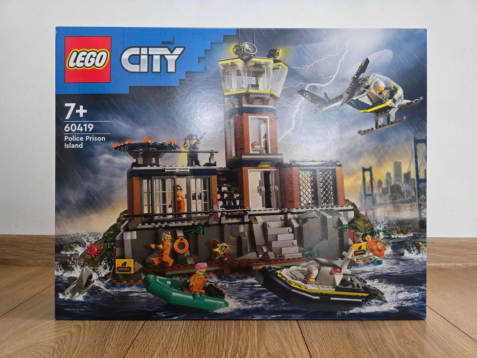 Lego City Policja z Więziennej Wyspy 60419 helikopter, łódź policyjna