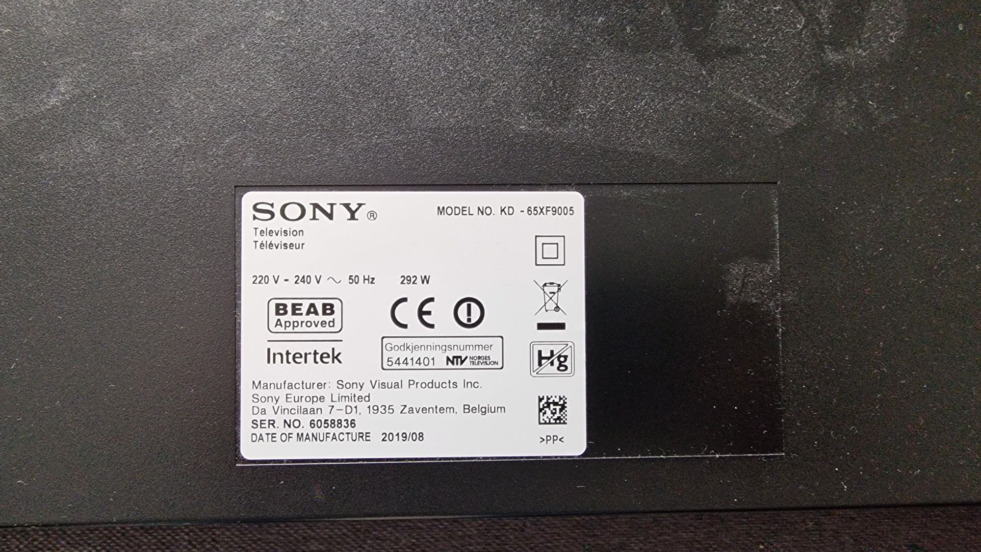 Telewizor SONY Bravia XF90 65" 4k z uszkodzoną matrycą