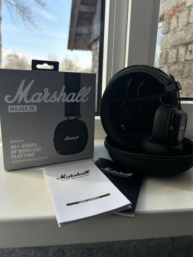 Marshall Major 4 Black+(Чехол у подарунок) нові,бездротові навушники