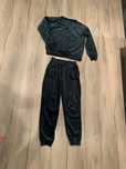Welurowy dres komplet zielony L