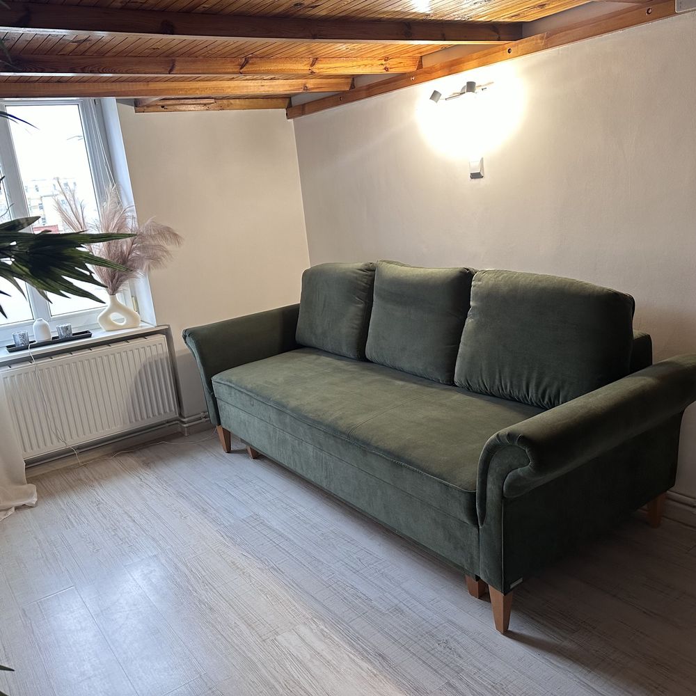 Meble Marzenie sofa ludwikowa kanapa butelkowa zieleń