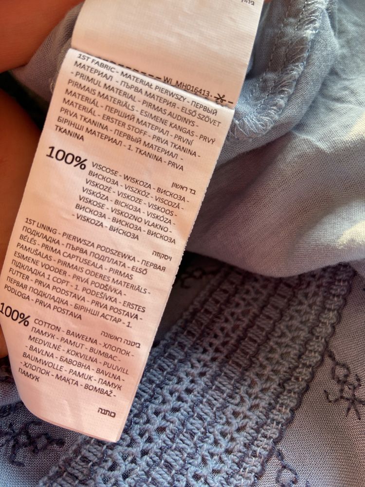 Mohito 36 niebieska sukienka rękaw wiskoza boho miękka lato Vintage
