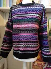 Męski, wzorzysty pulower w rozmiarze M
