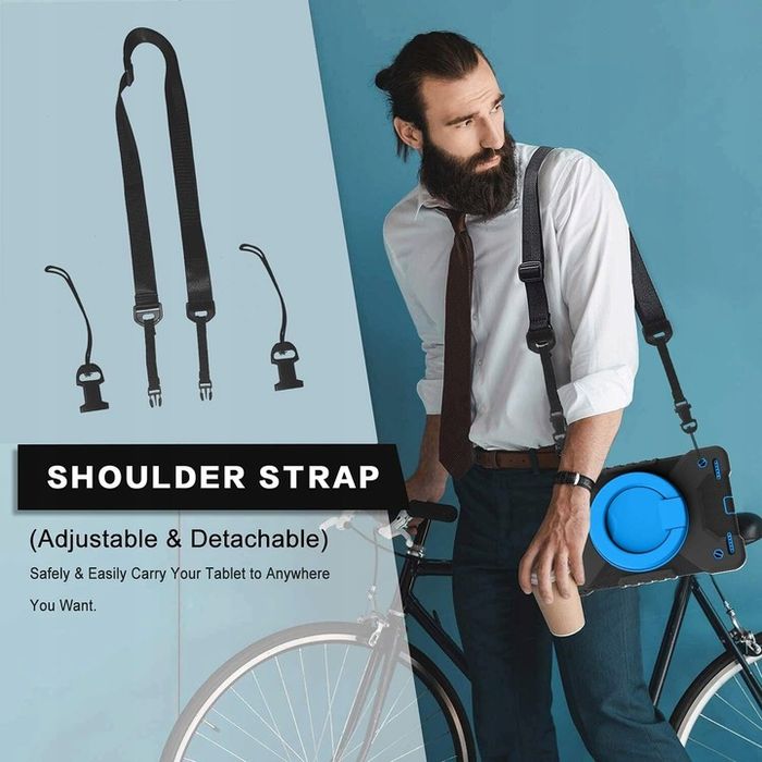 Etui do Galaxy Tab A8 10.5 Cala z Obrotowym Uchwytem Niebieski