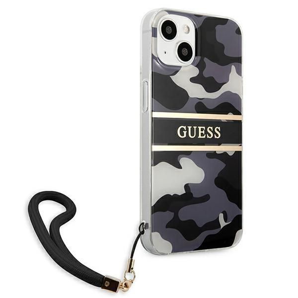 Guess Etui iPhone 13 Camo Strap Czarne