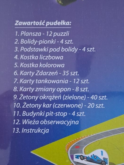 NOWA gra planszowa WYŚCIGI BOLIDÓW Alexsander 7+