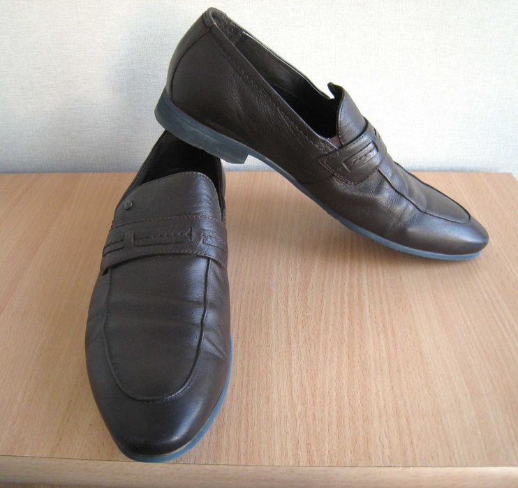 Туфли мужские кожаные коричневые 44 размер, скорее всего на узкую ногу