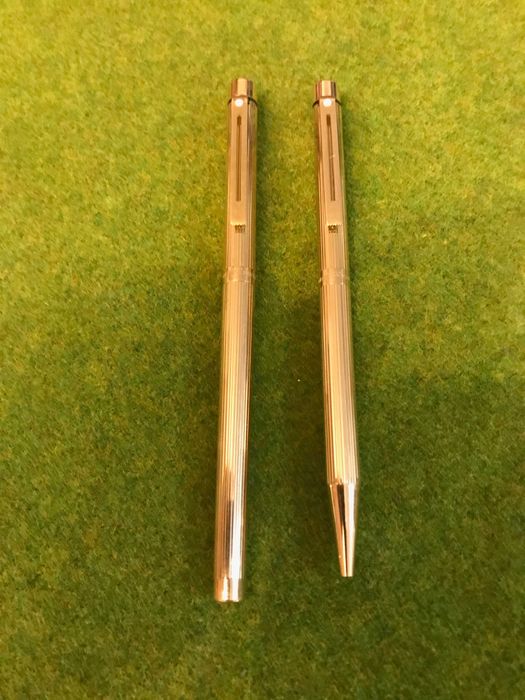 Esferográfica e Caneta Tinta Permanente Sheaffer Targa-banhado a ouro