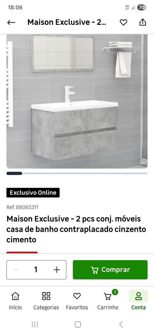 Movel WC 80 + Espelho novo