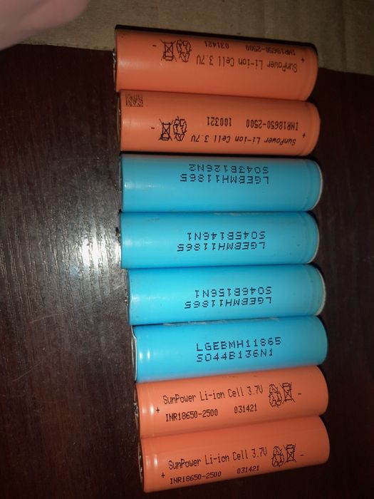 18650 високотокові SunPower 2500mAh