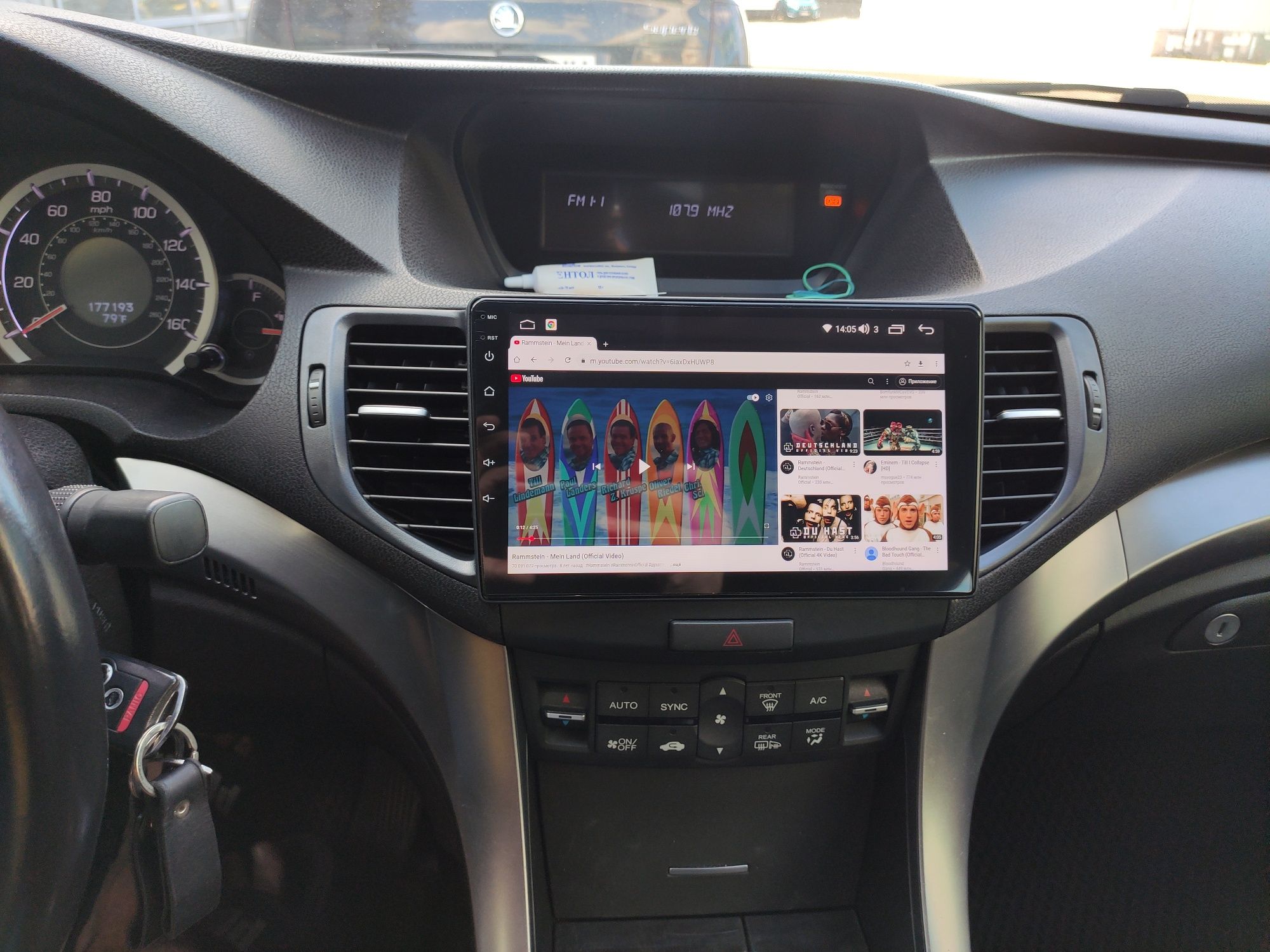 Штатная магнитола для Acura TSX , установка магнитолы, экран QLED