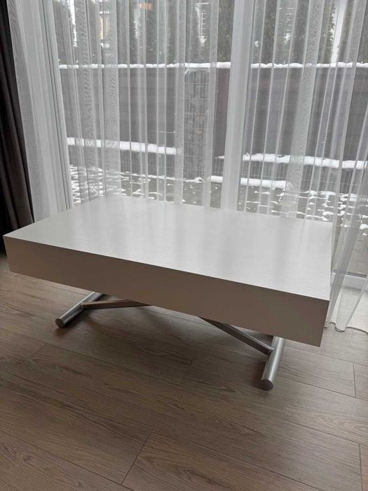 Стіл-трансформер 3 в 1 | Журнальний → Обідній | До 12 гостей