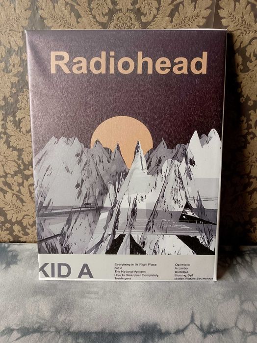 oprawiony plakat zespołu muzycznego radiohead