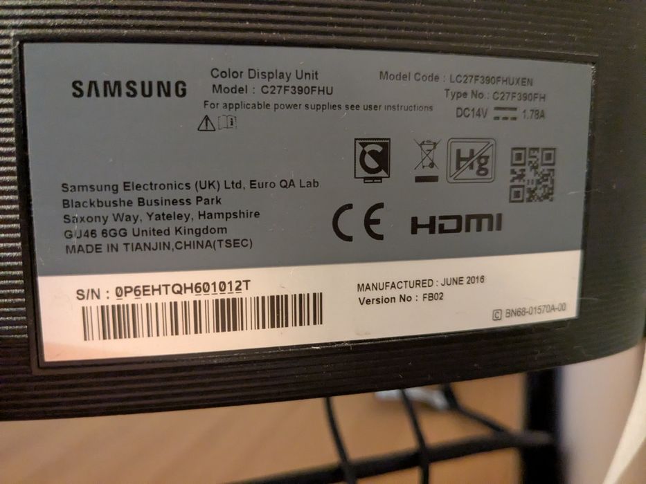 Monitor Samsung C27F390FHU, zakrzywiony, curved