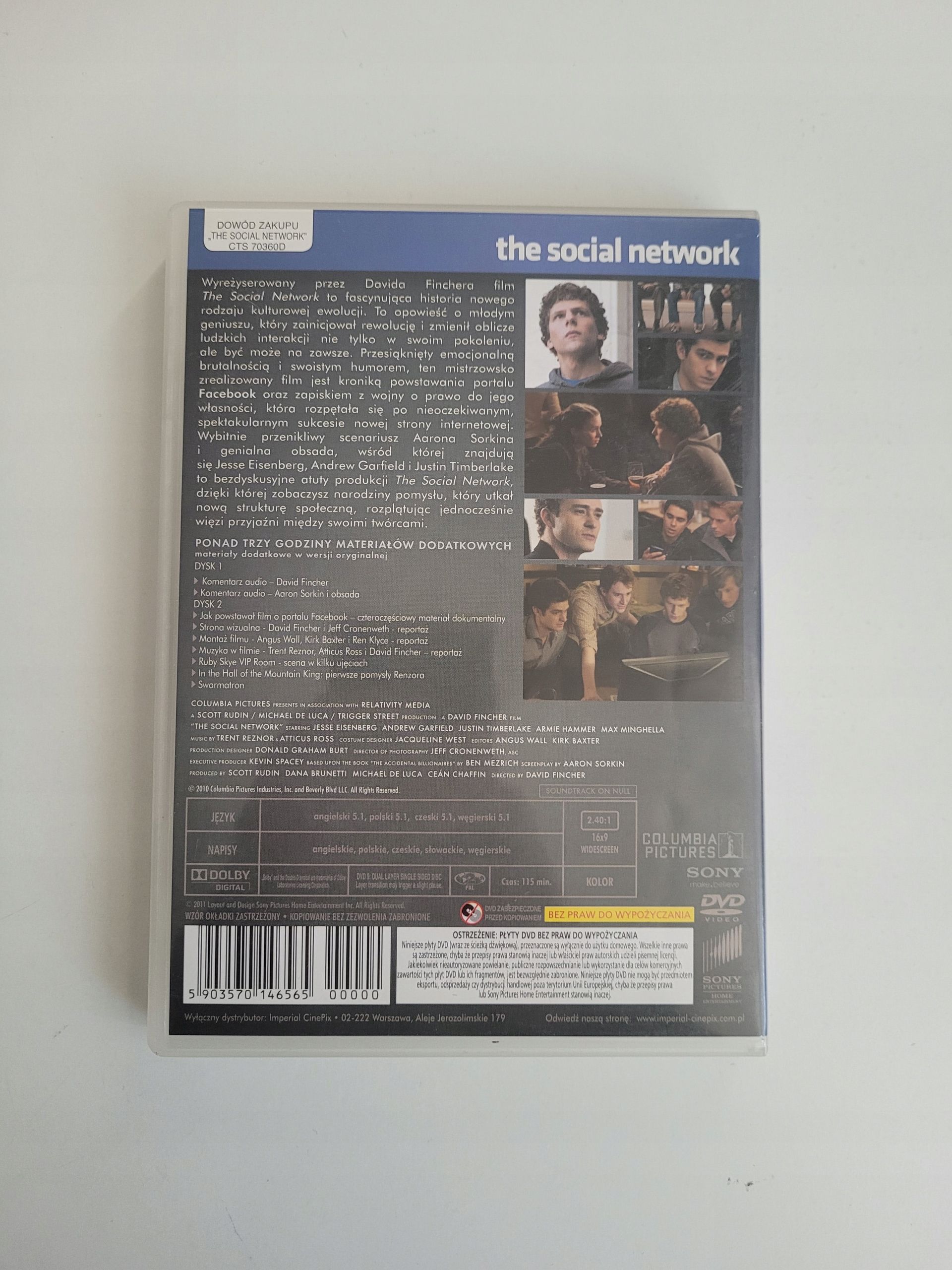 The Social Network Płyta Dvd