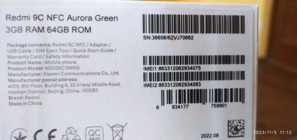 Redmi 9C NFC Aurora Green 3 GB RAM 64 GB ROM