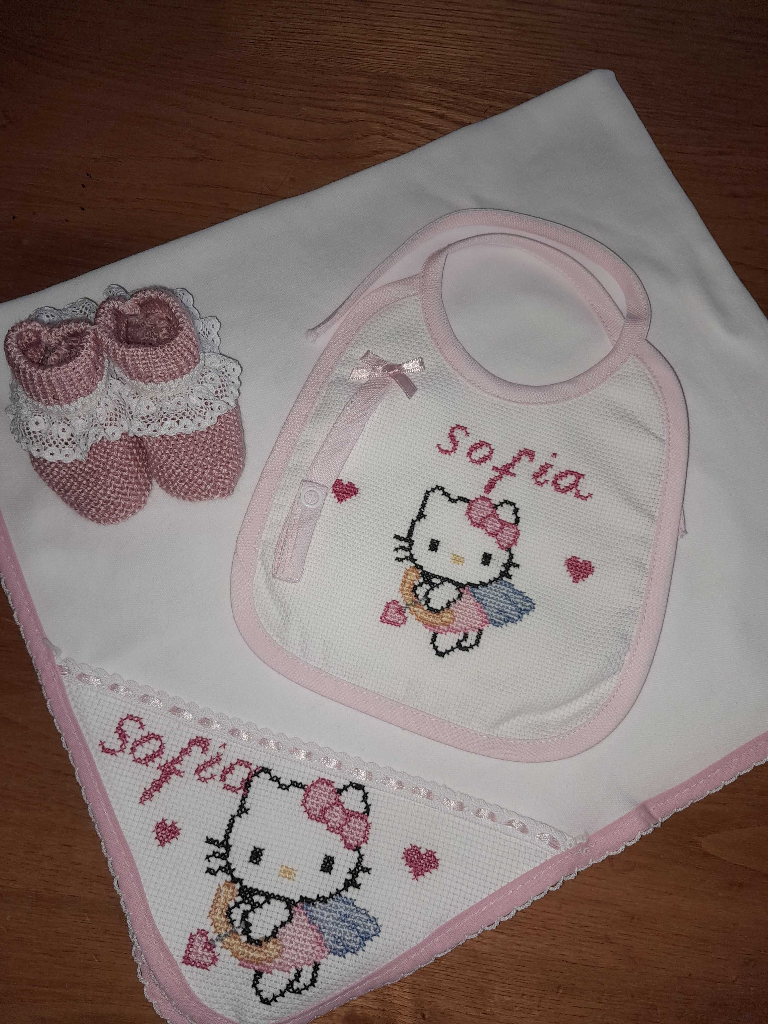 Pecas bordadas para bebé personalizados ponto cruz