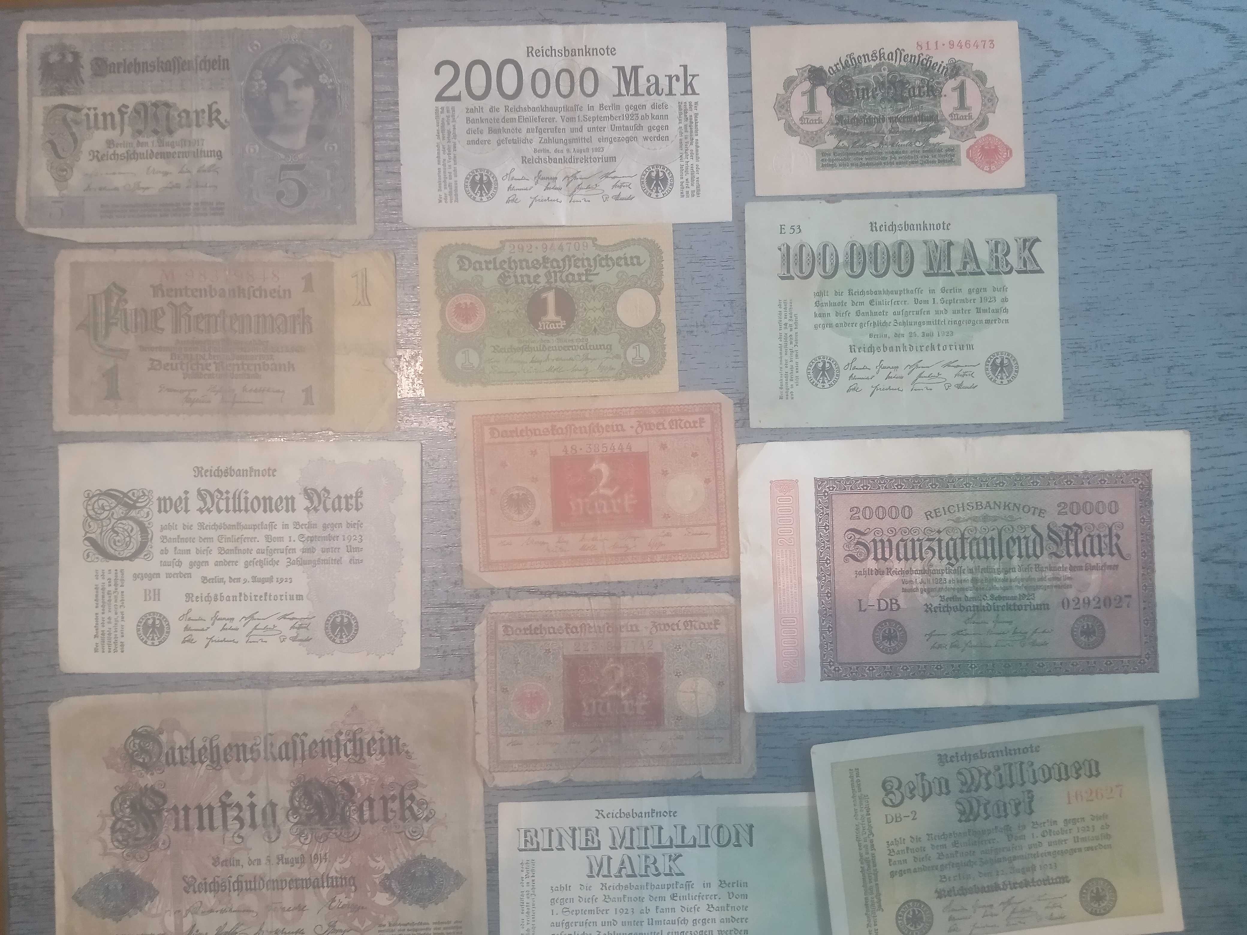 Banknoty marki niemieckie Republika weimarska
