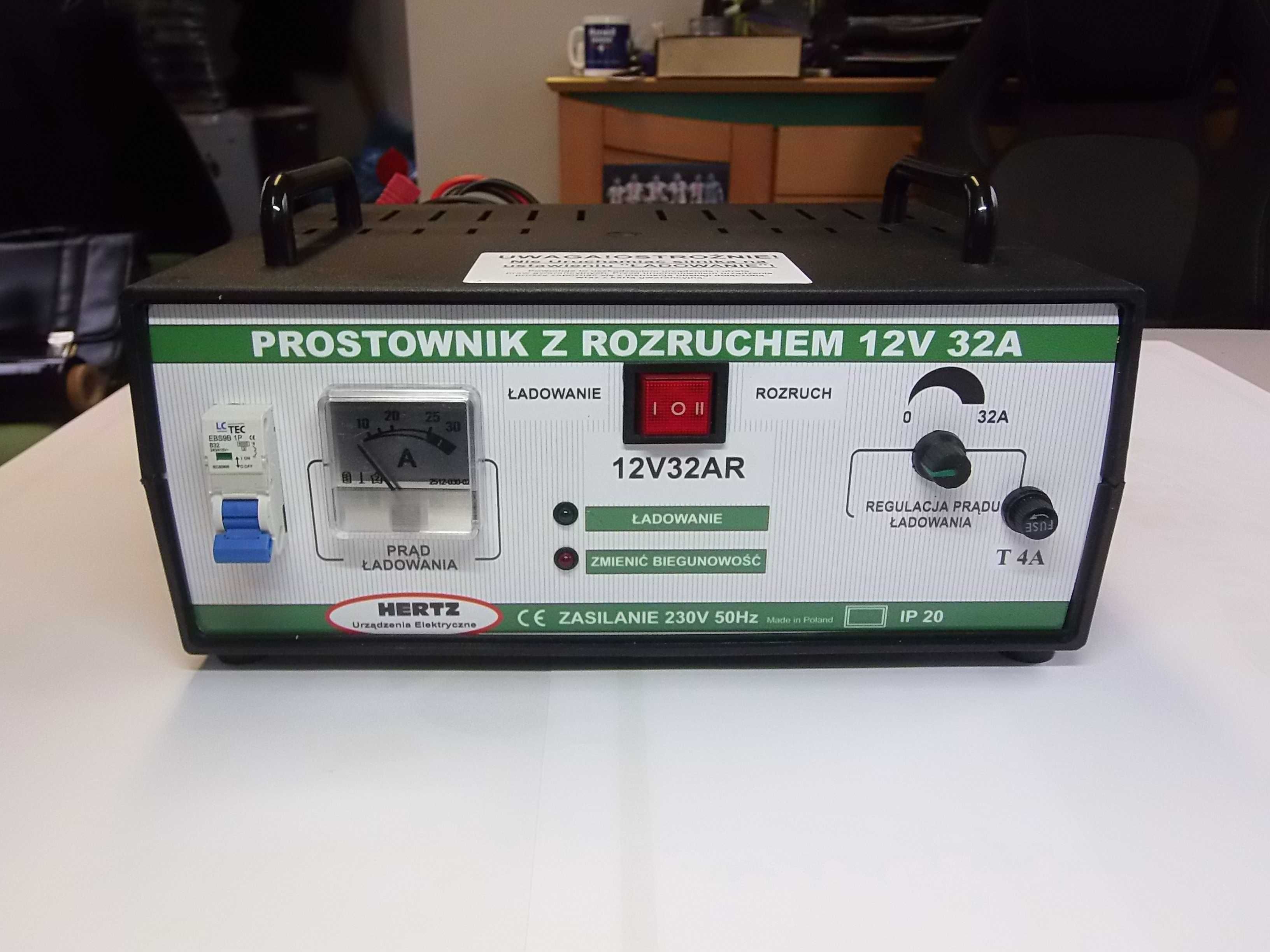 Prostownik Samochodowy HERTZ 12V 32A z Rozruchem PRODUKT POLSKI