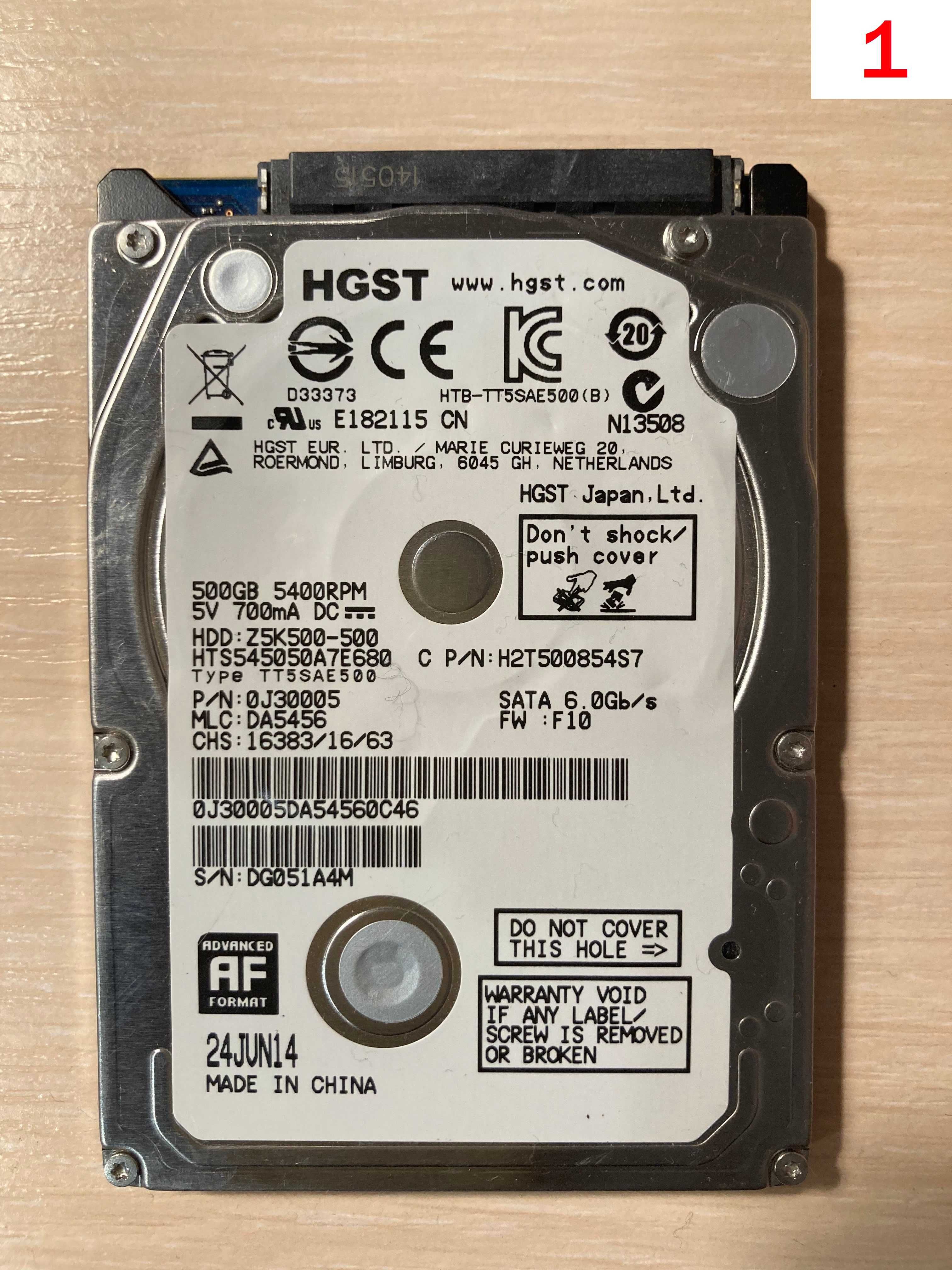 Жорсткий диск для ноутбука HGST Hitachi Travelstar 500GB 2.5"