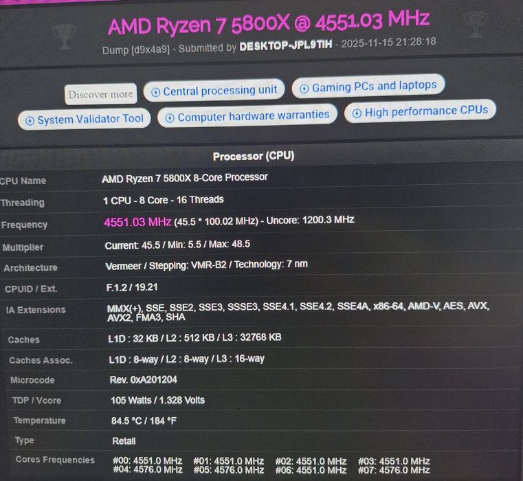 Процесор AMD Ryzen 7 5800X 4.7 GHz 32MB