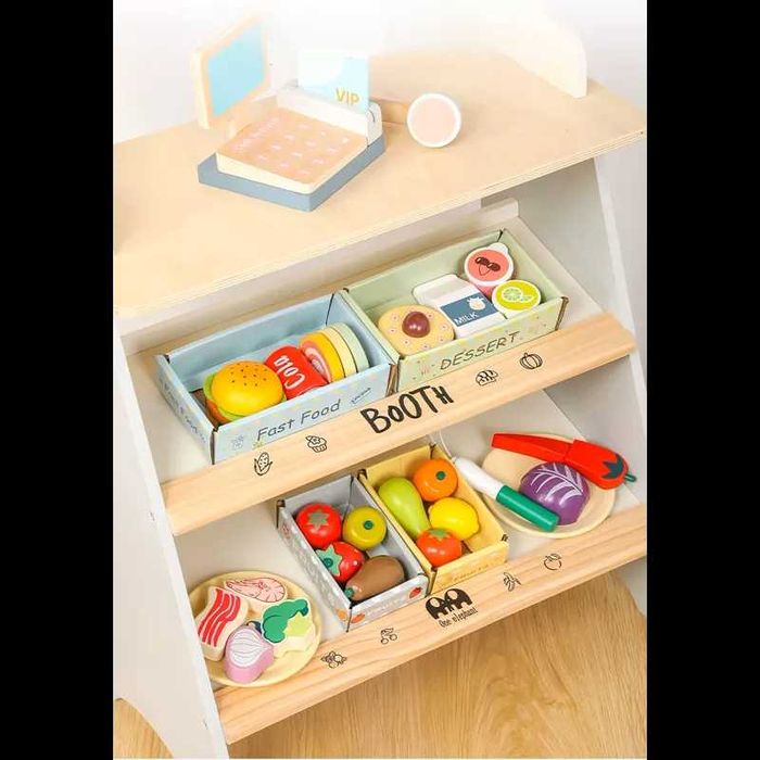 OGROMNY Sklep Drewniany Warzywniak Supermarket AKCESORIA